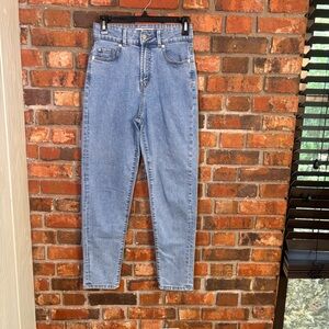 Primark womens high waisted tapered mom jeans blue 2